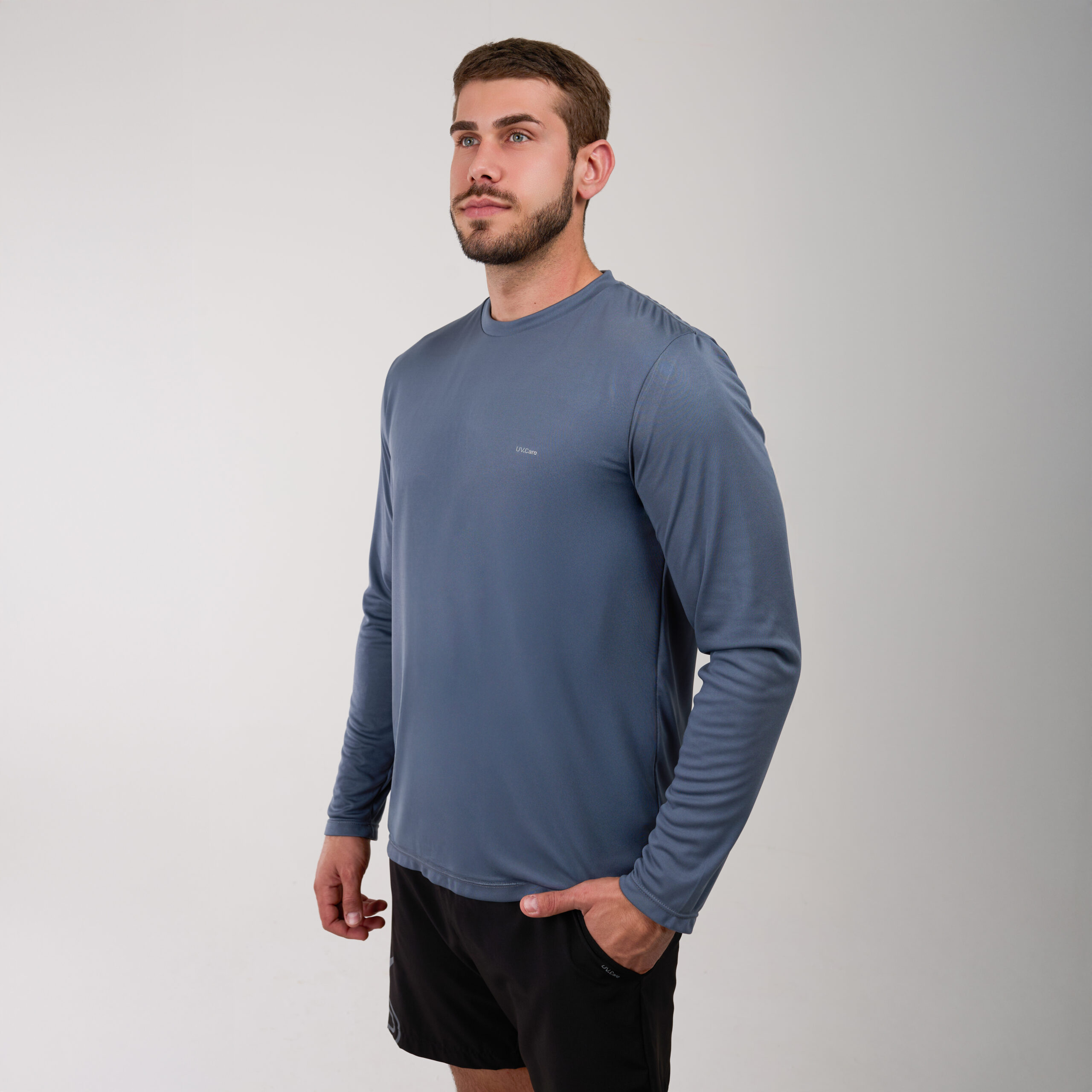 Camiseta Masculina Manga Longa UV Básica